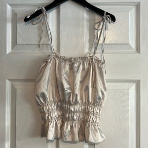NWT!!! White silky Zara Top